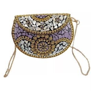 Ramla Handmade Purple Clutch/Handbag